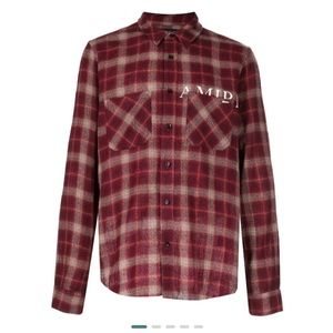 AMIRI Angel-Print Plaid Shirt